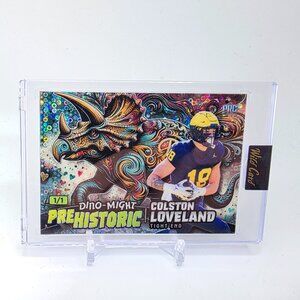 2024 Dino Might Colston Loveland ROOKIE CARD RC 1 of 1!  1/1 Michigan Bears